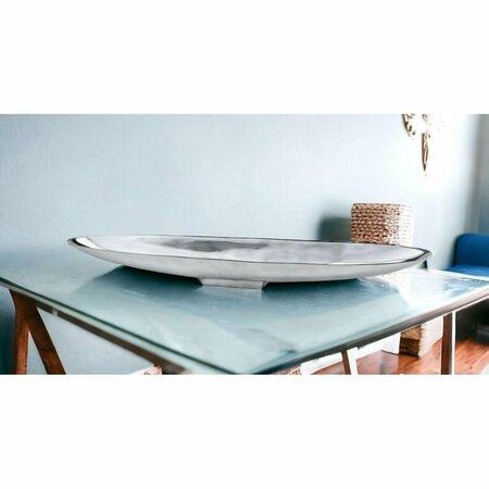 HOMEROOTS 6.5 x 47.25 x 4.5 in. Aluminum Extra Large Long Boat Tray - Silver 373781